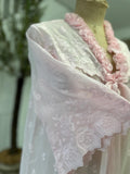 Vintage 1970 Pink Babydoll Gown Playful Ruffles Floral Embroidery