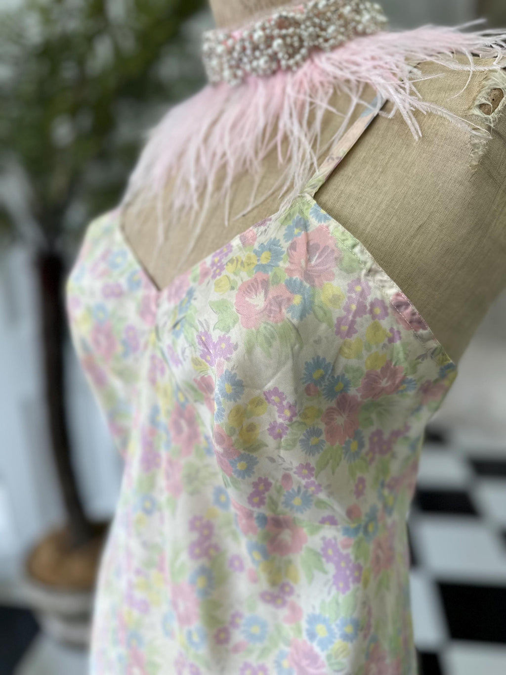 Vintage deadstock floral slip dress
