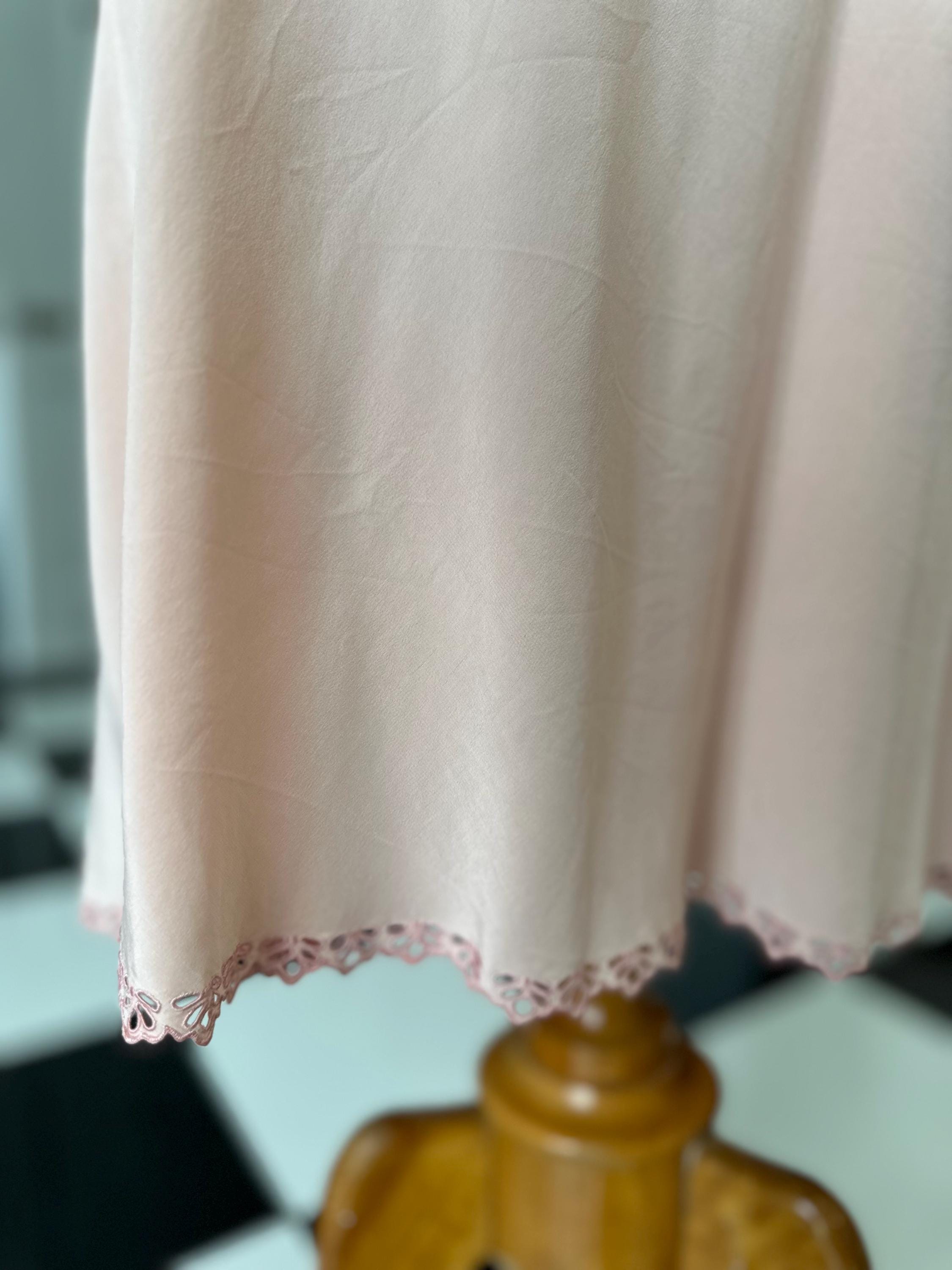 1930 silk slip dress with cutout lace details