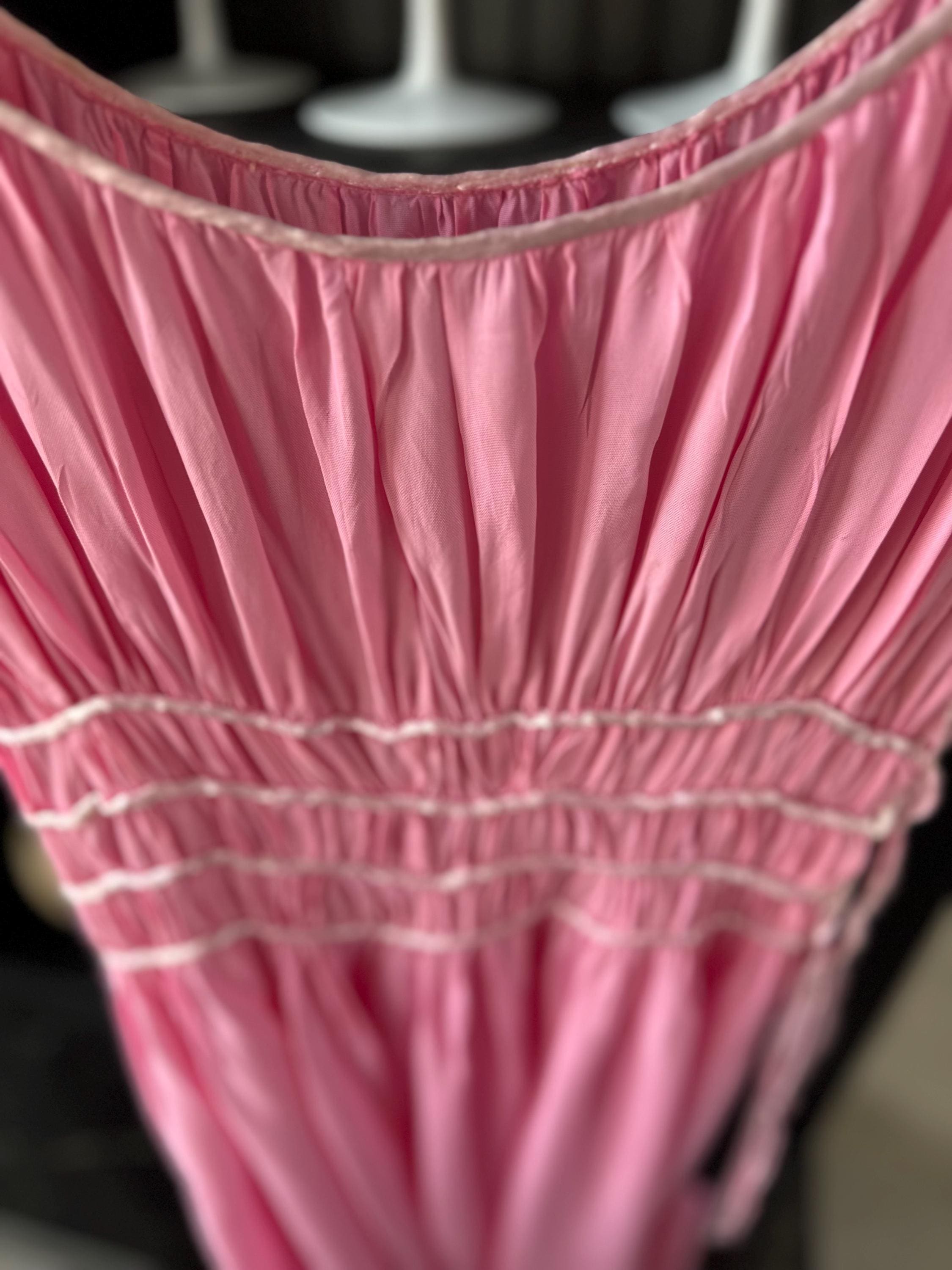 1940s Pink Gown | ruffle bodice Slip.