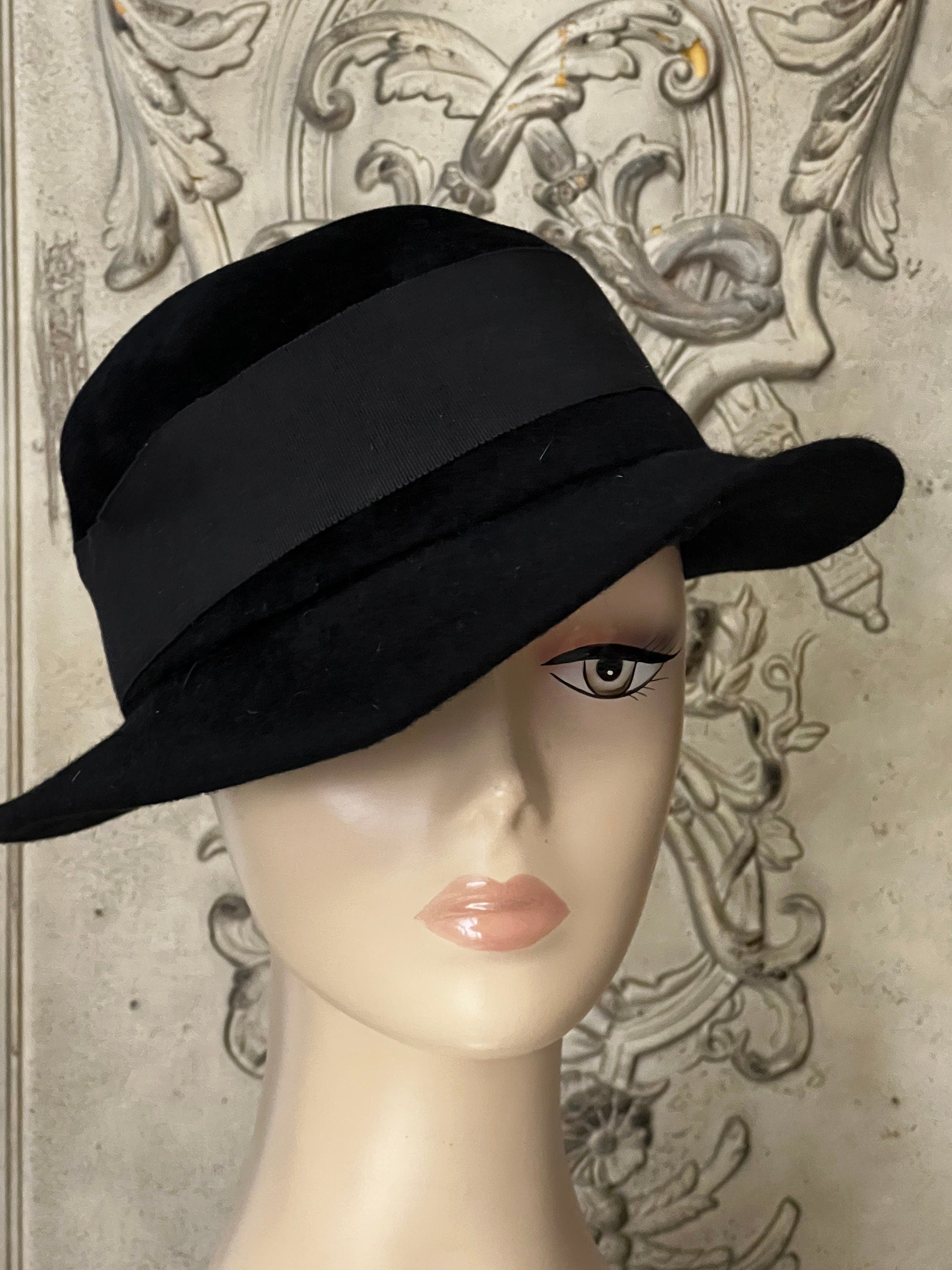 1970s vintage wool felt fedora style hat