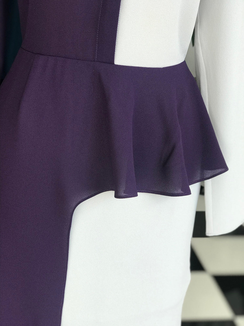Y2K NWT Isabel Garcia Asymmetrical Color-Block Midi Dress | Purple & Dove Grey
