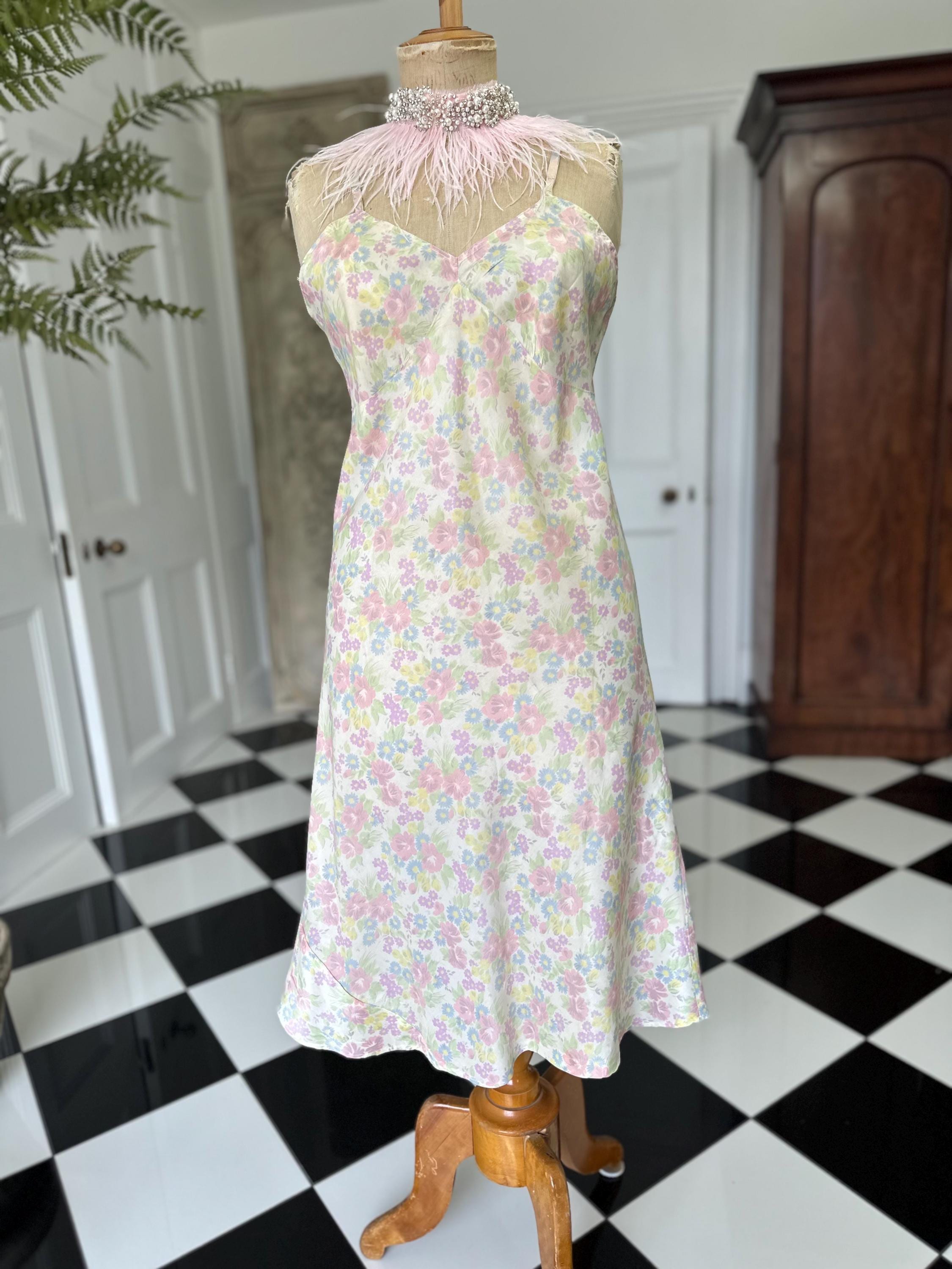 Vintage deadstock floral slip dress
