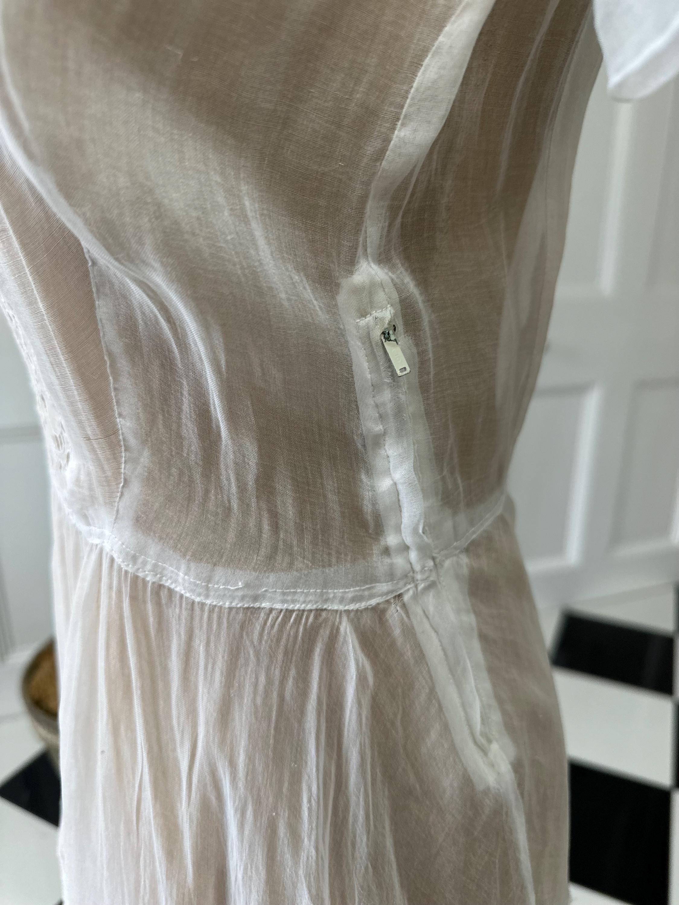 1940s white organdie cutout lace dress