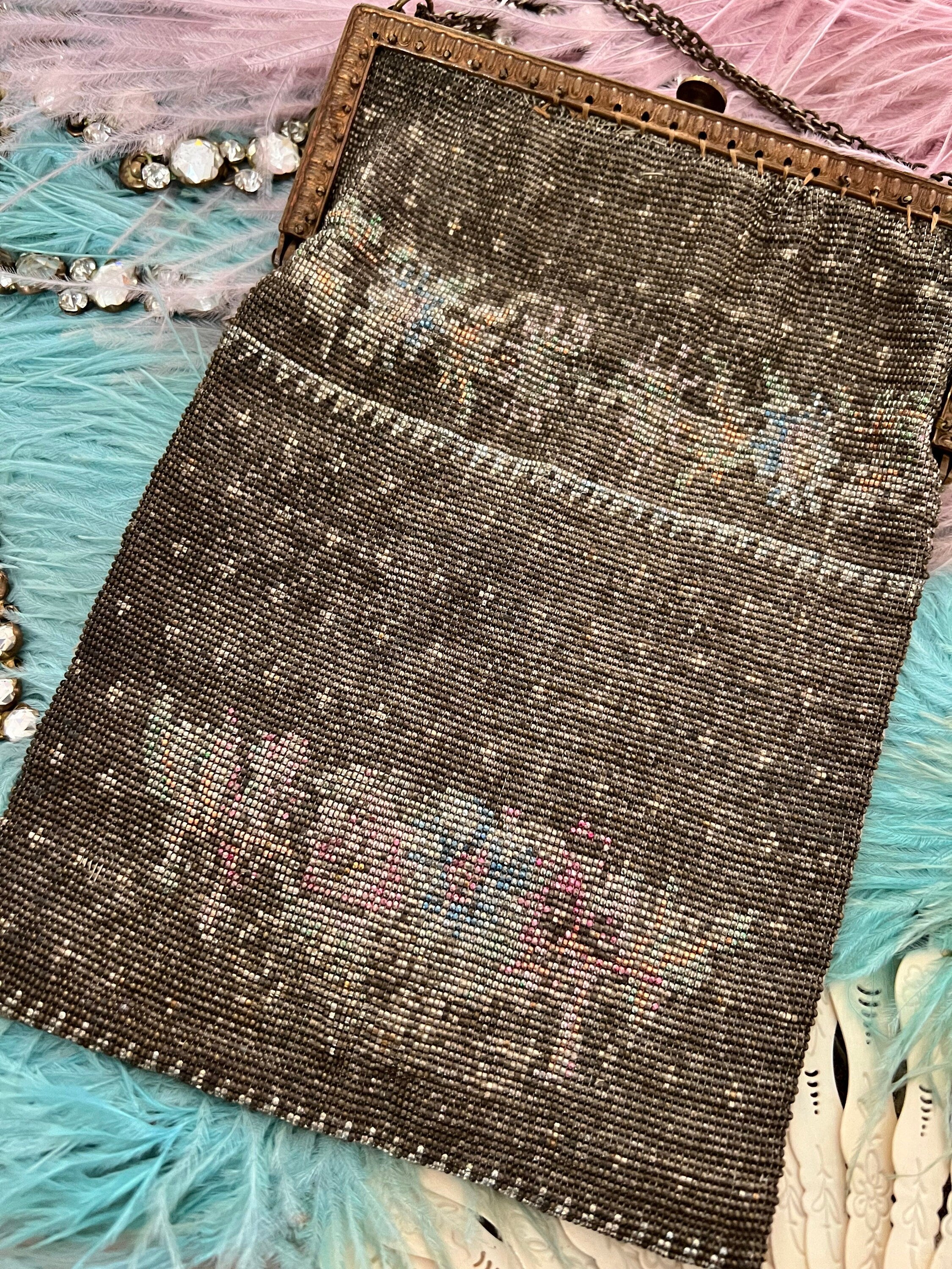 Antique Victorian steel beaded purse