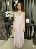 Vintage pink  liquid satin slip dress – Off-Shoulder Gown