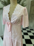 Vintage 1970s light pink and lace dressing gown house coat