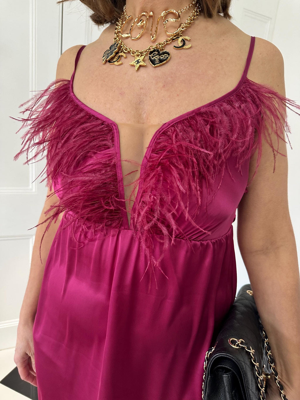 Vintage 1940s style maxi sexy slip dress