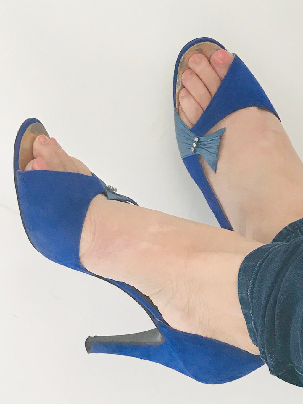 UK5 (38) Cobalt blue suede shoes label Raphael