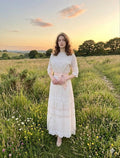 Antique 1900s white lace cotton tea dress