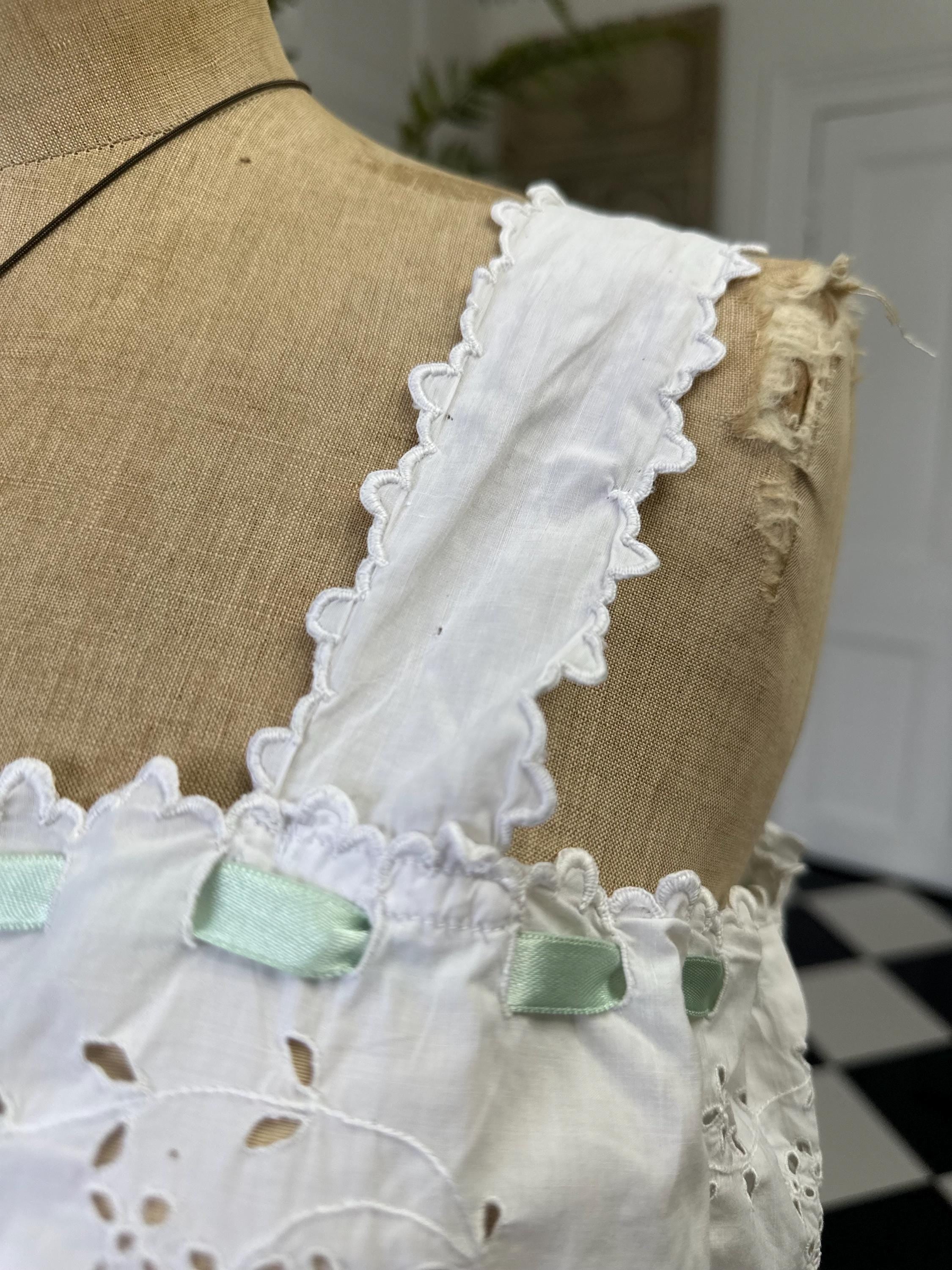 Elegant Victorian Edwardian Lace and Cotton Corset Cover