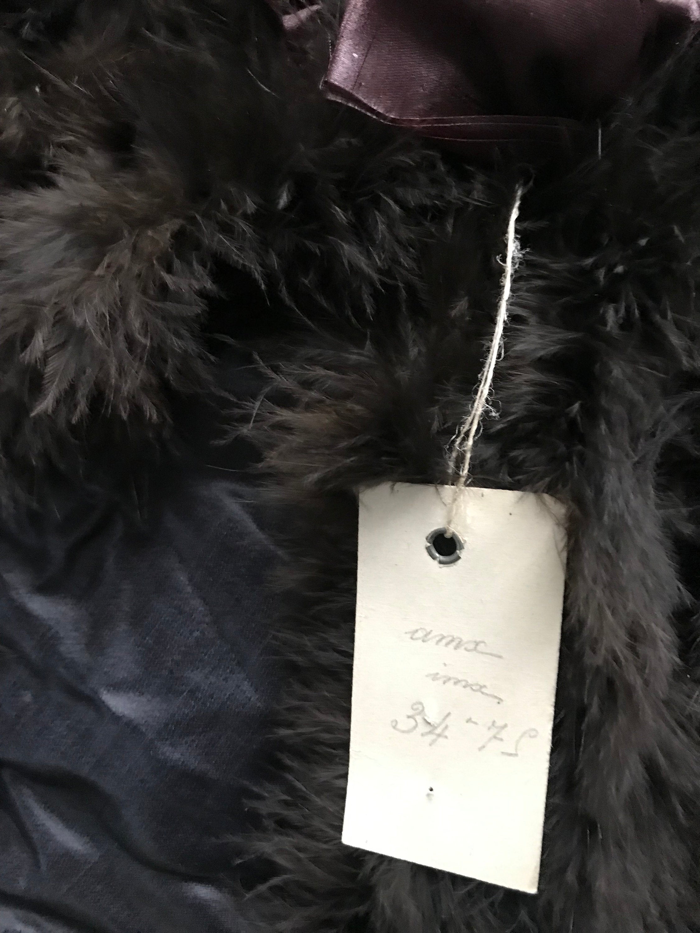 1930s Brown marabou feather shawl cape shrug