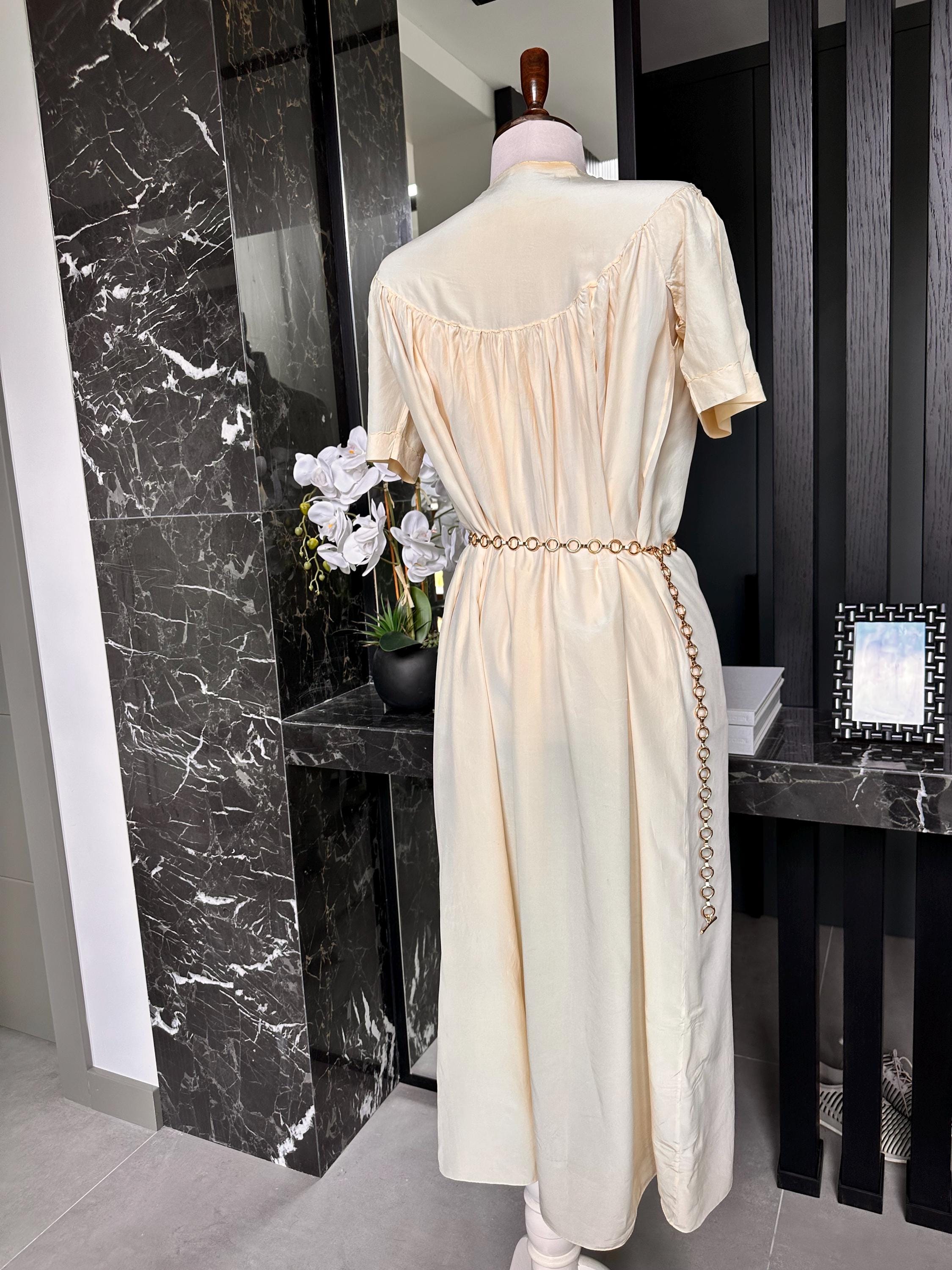 Antique 1920s-1930s Hand-Smocked Silk Gown – Rare Art Deco Collector's Piece