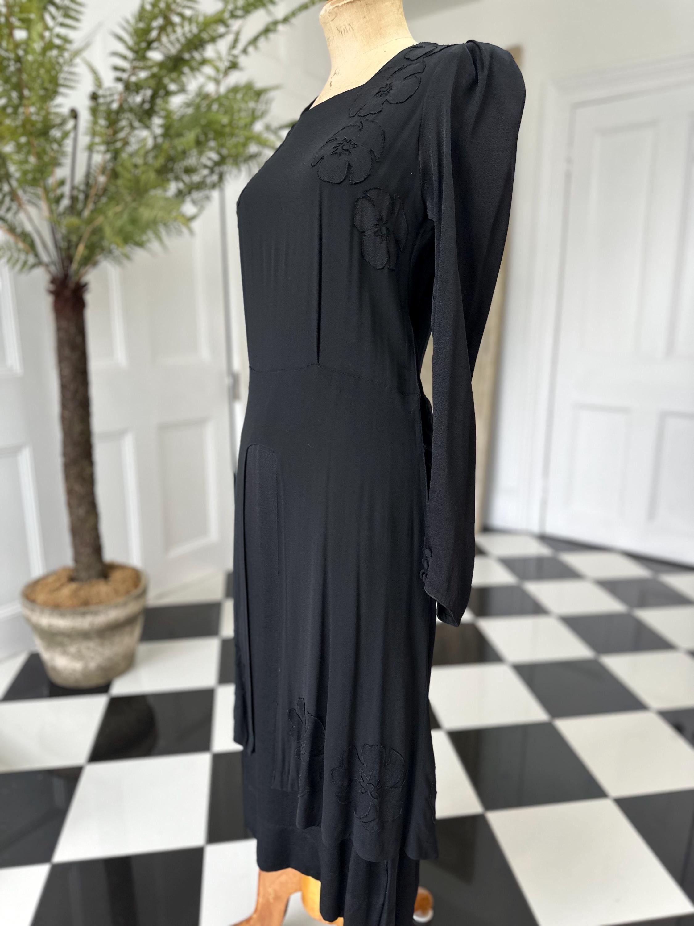 1910s Black silk dress