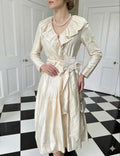 1970 Vintage Dupion silk dress long sleeve