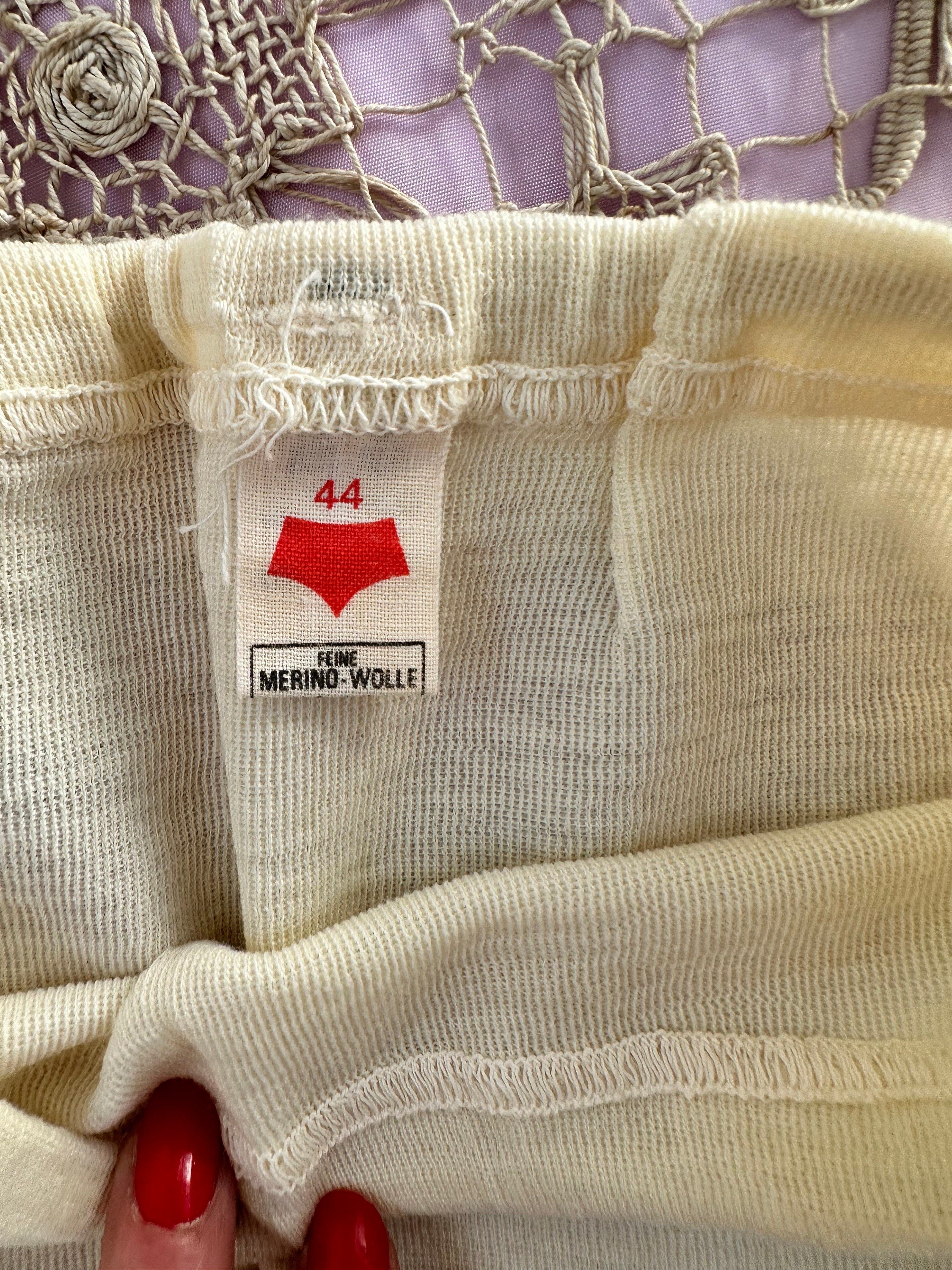 1950s 1960s Wool mix cream winter bloomers knickers long pants new unworn
