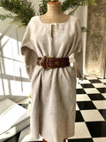 French 1800s hemp linen rustic farmers shirt smock dress