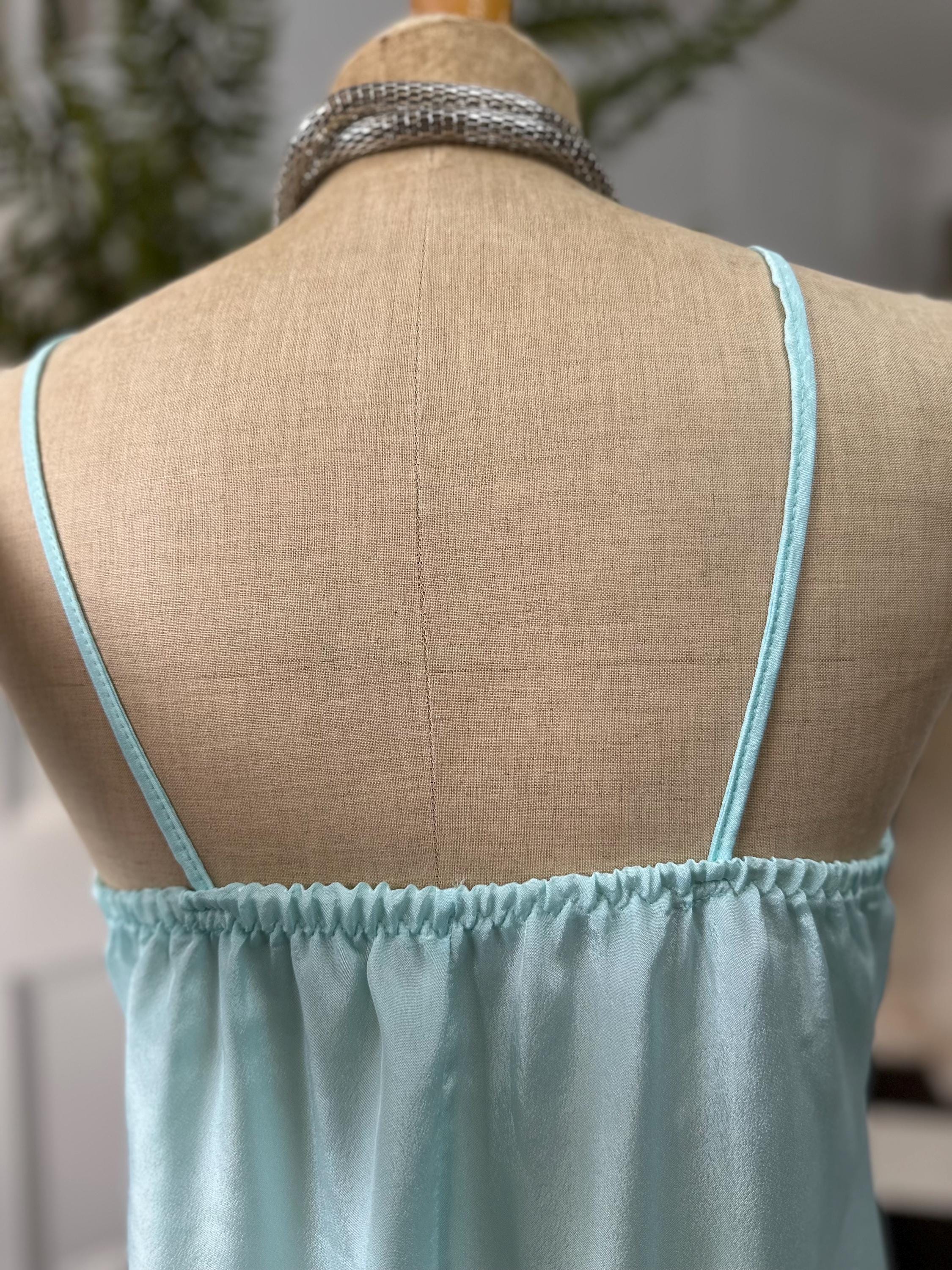 Vintage 1970 mint green slip dress