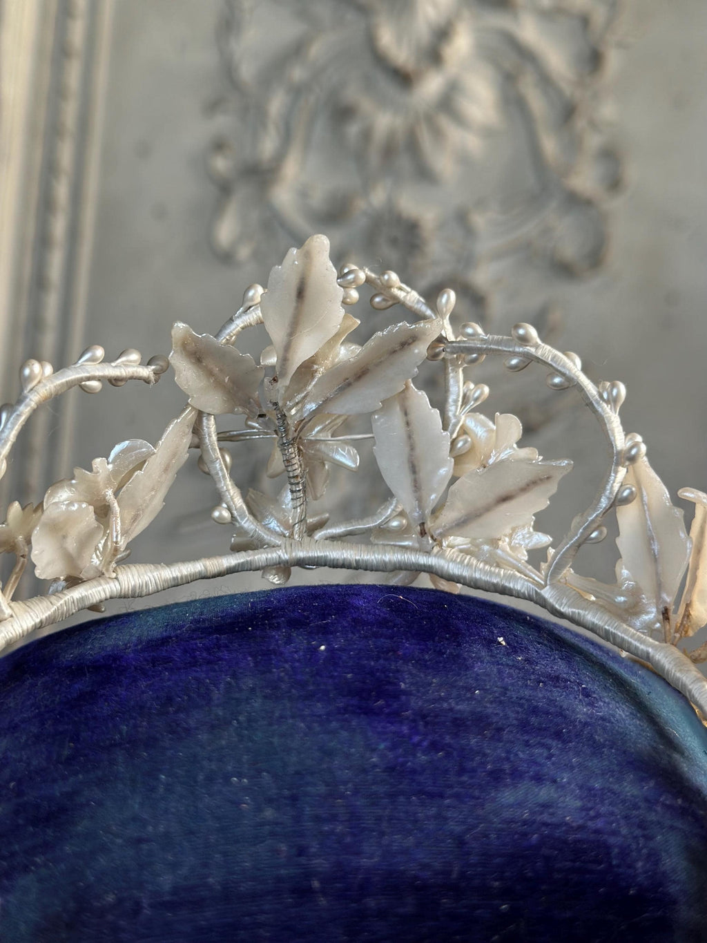 Antique 1940s  Floral Wax Tiara