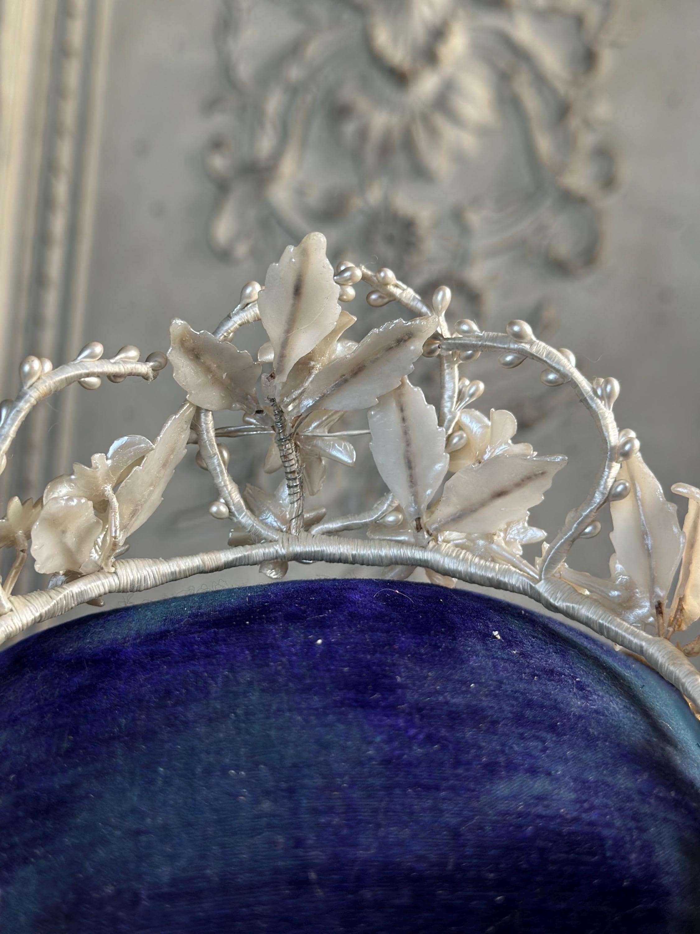 Antique 1940s  Floral Wax Tiara
