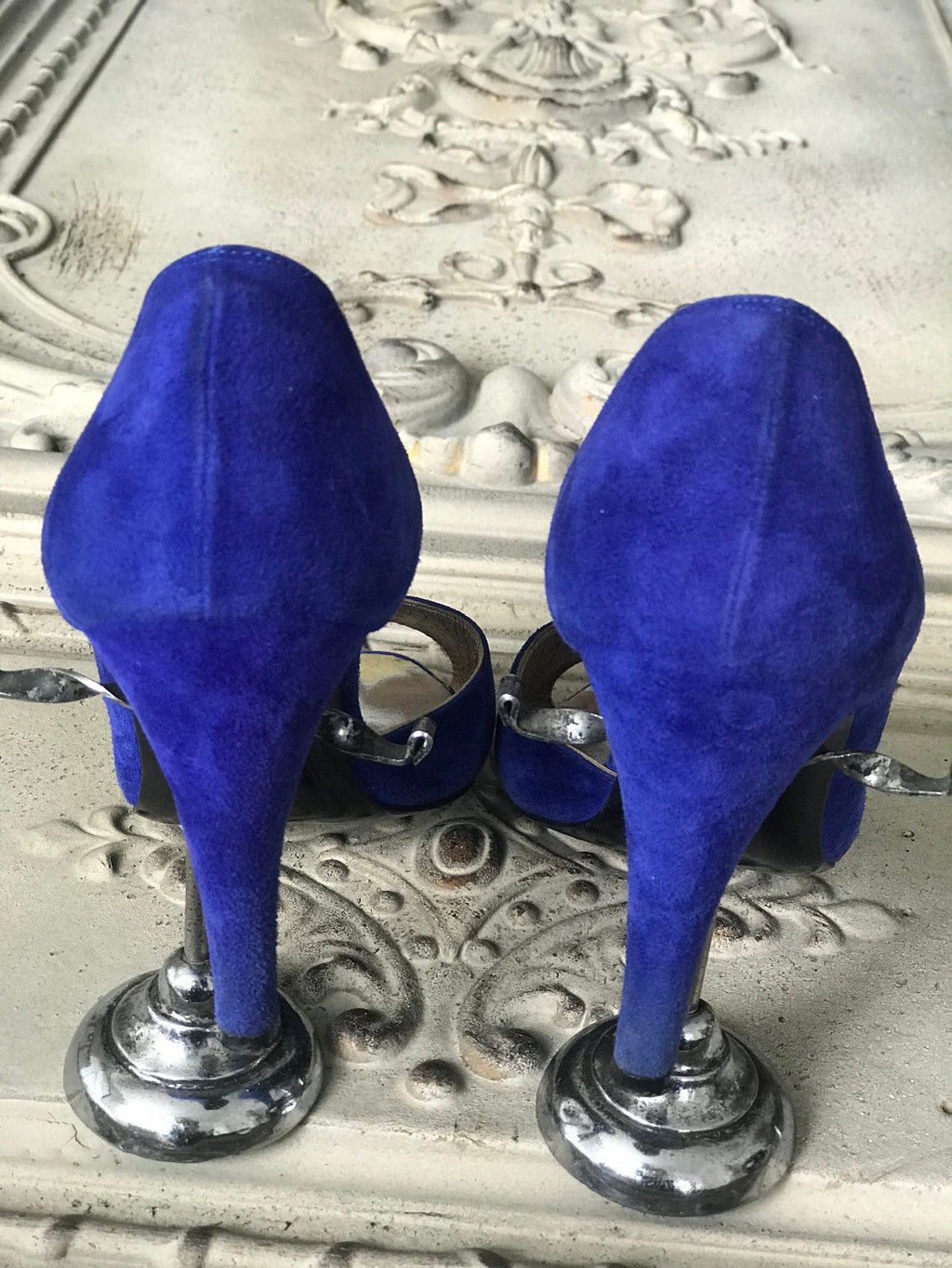 UK5 (38) Cobalt blue suede shoes label Raphael