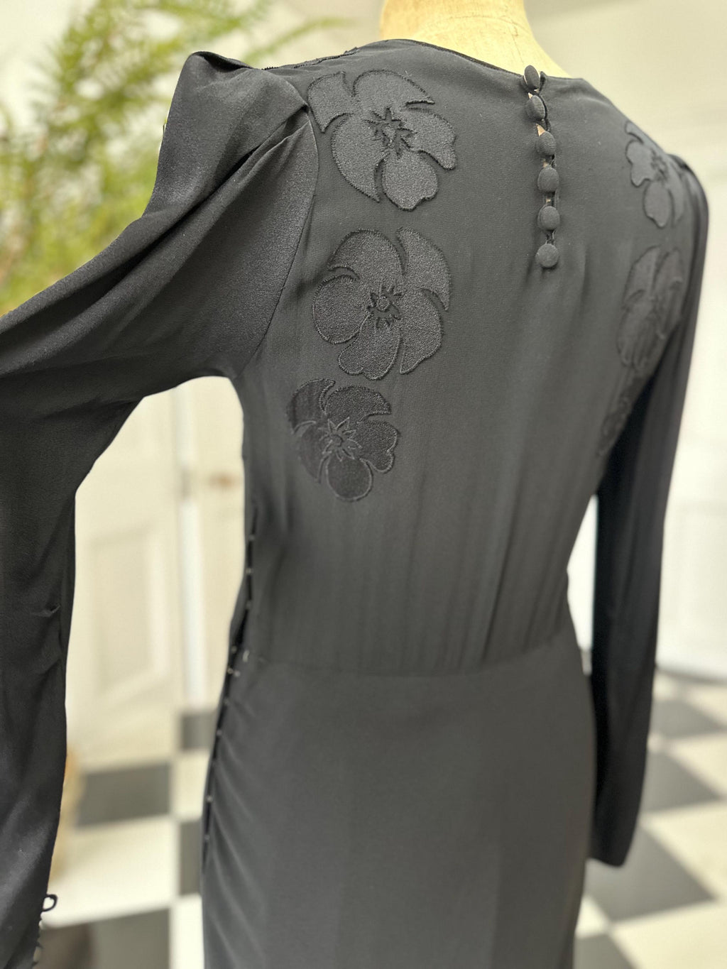 1910s Black silk dress