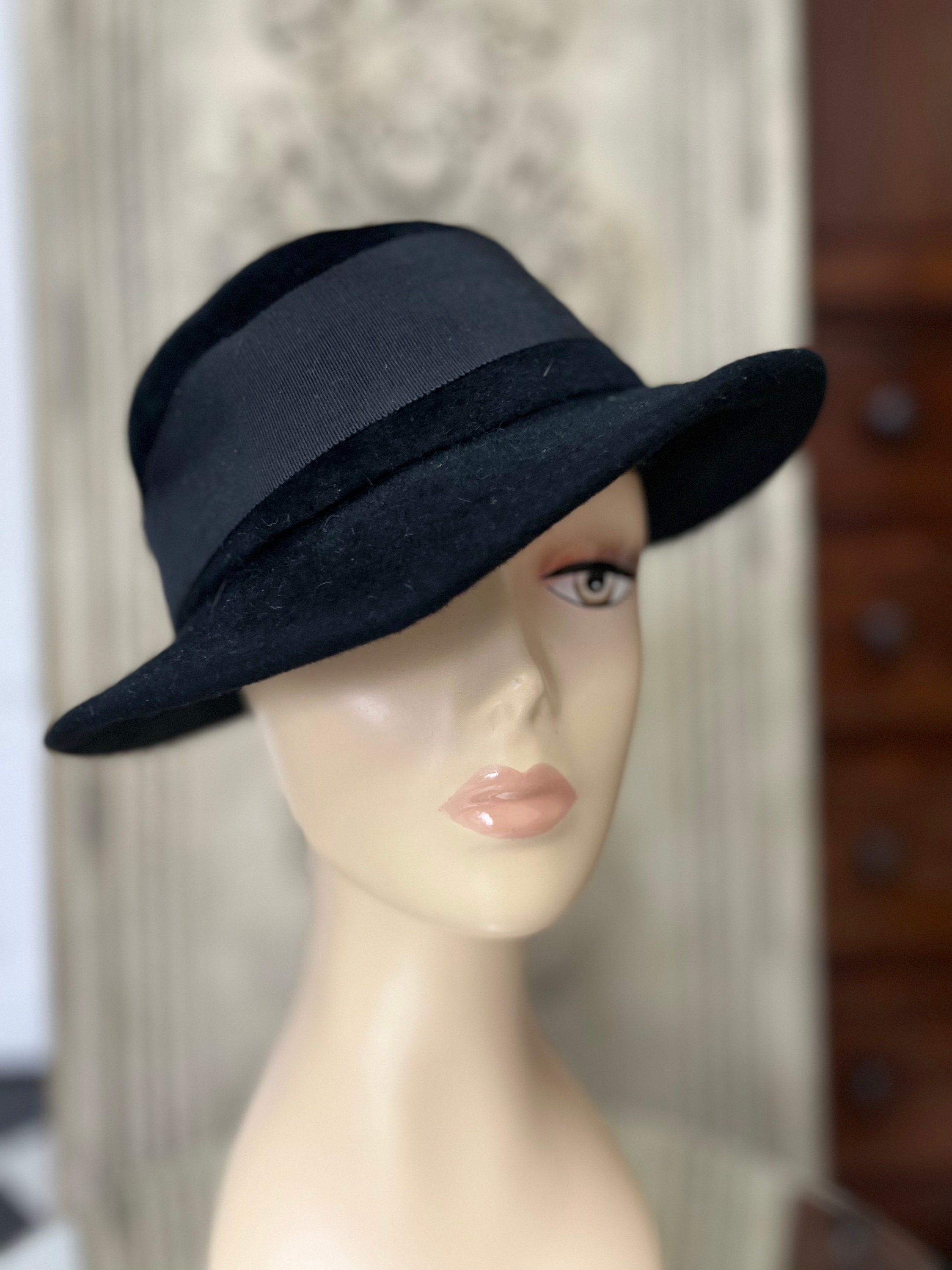 1970s vintage wool felt fedora style hat