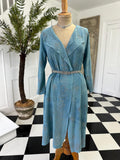 1920s blue silk georgette with duster coat