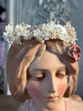 Vintage Floral Wax Tiara Grecian style 1930s 40s