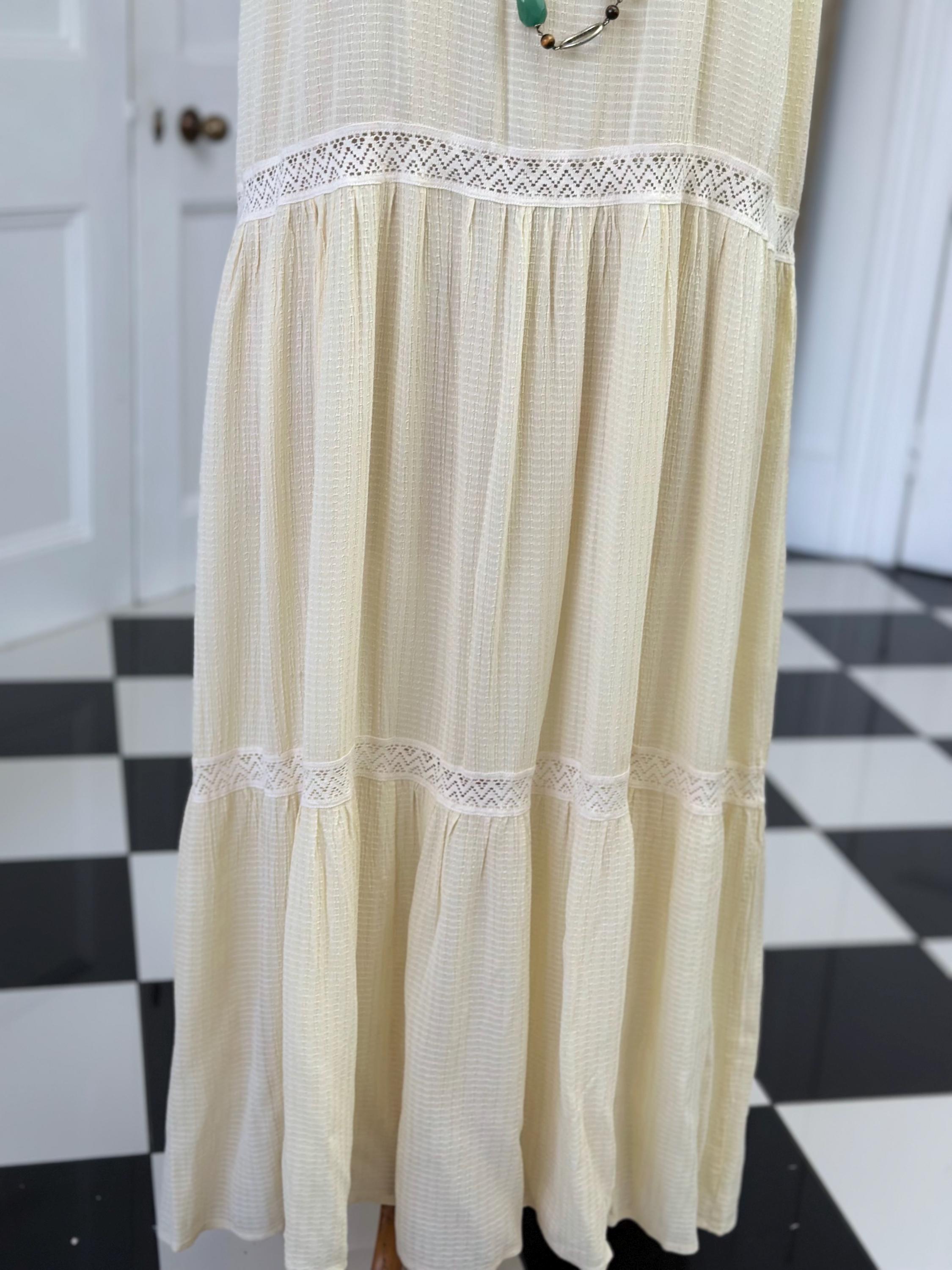 Vintage 1970s Cream Dress