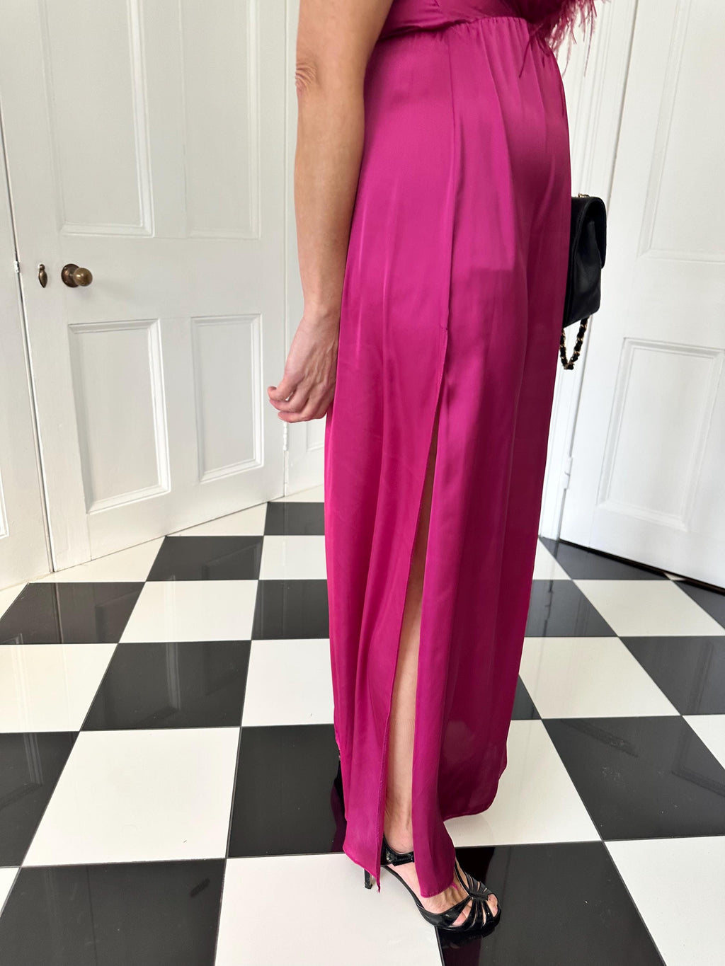 Vintage 1940s style maxi sexy slip dress