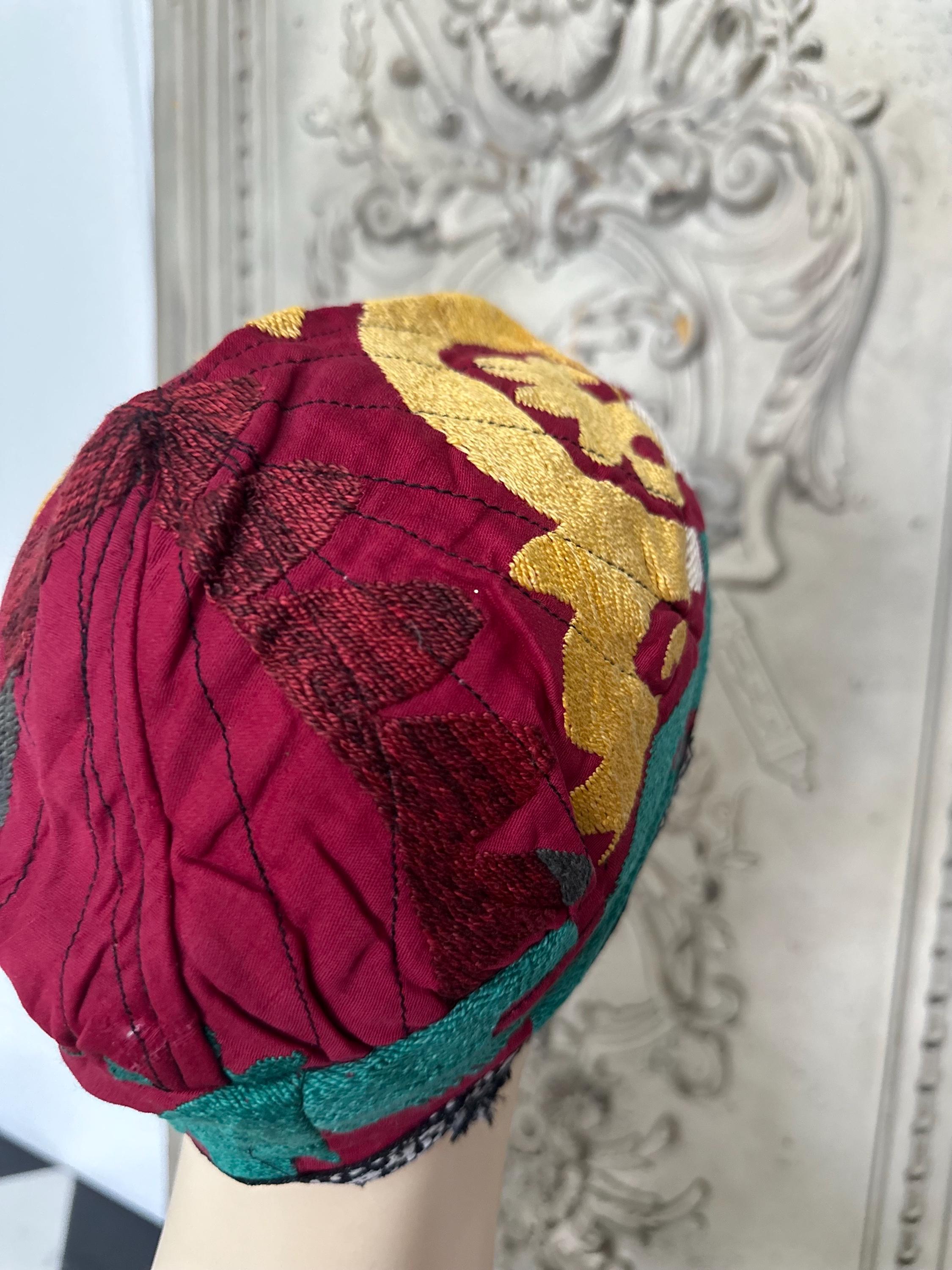 Antique Suzani smokers hat from Uzbekisdan