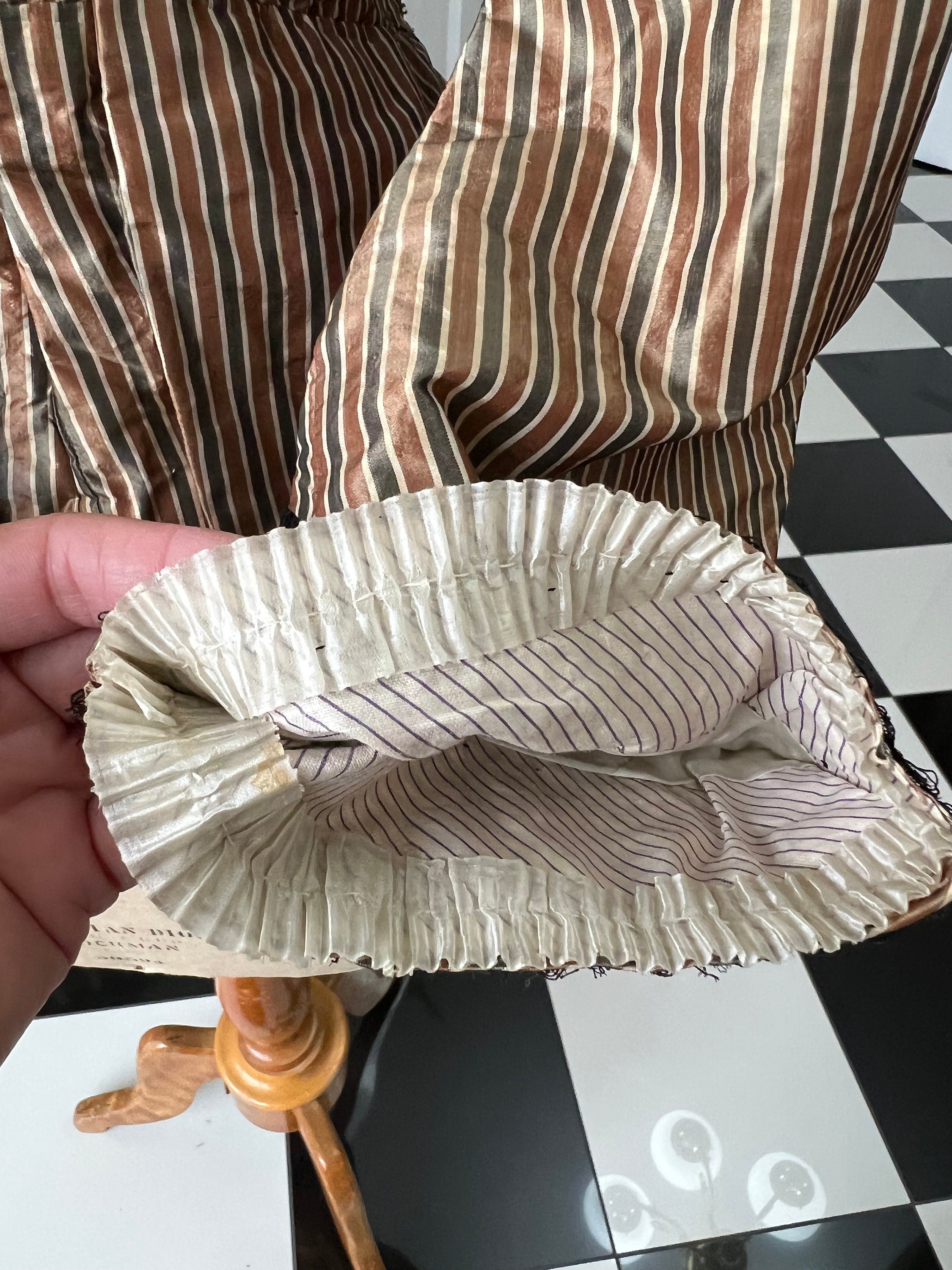 1850s silk bodice blouse in golden bronze  stripes