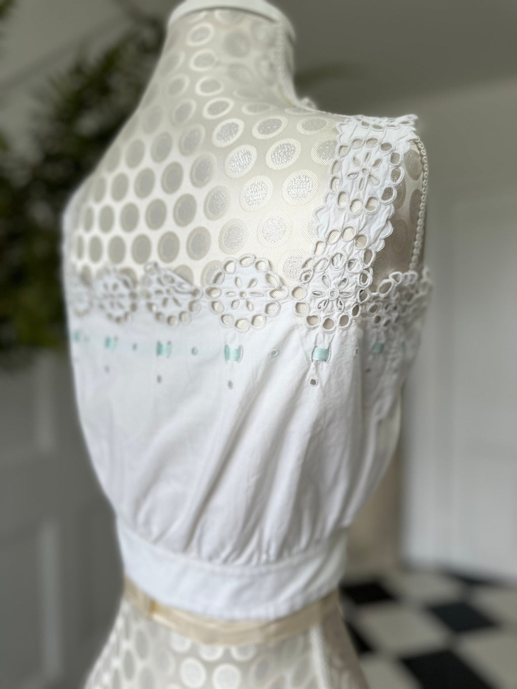 Victorian  Edwardian  white cotton camisole corset cover