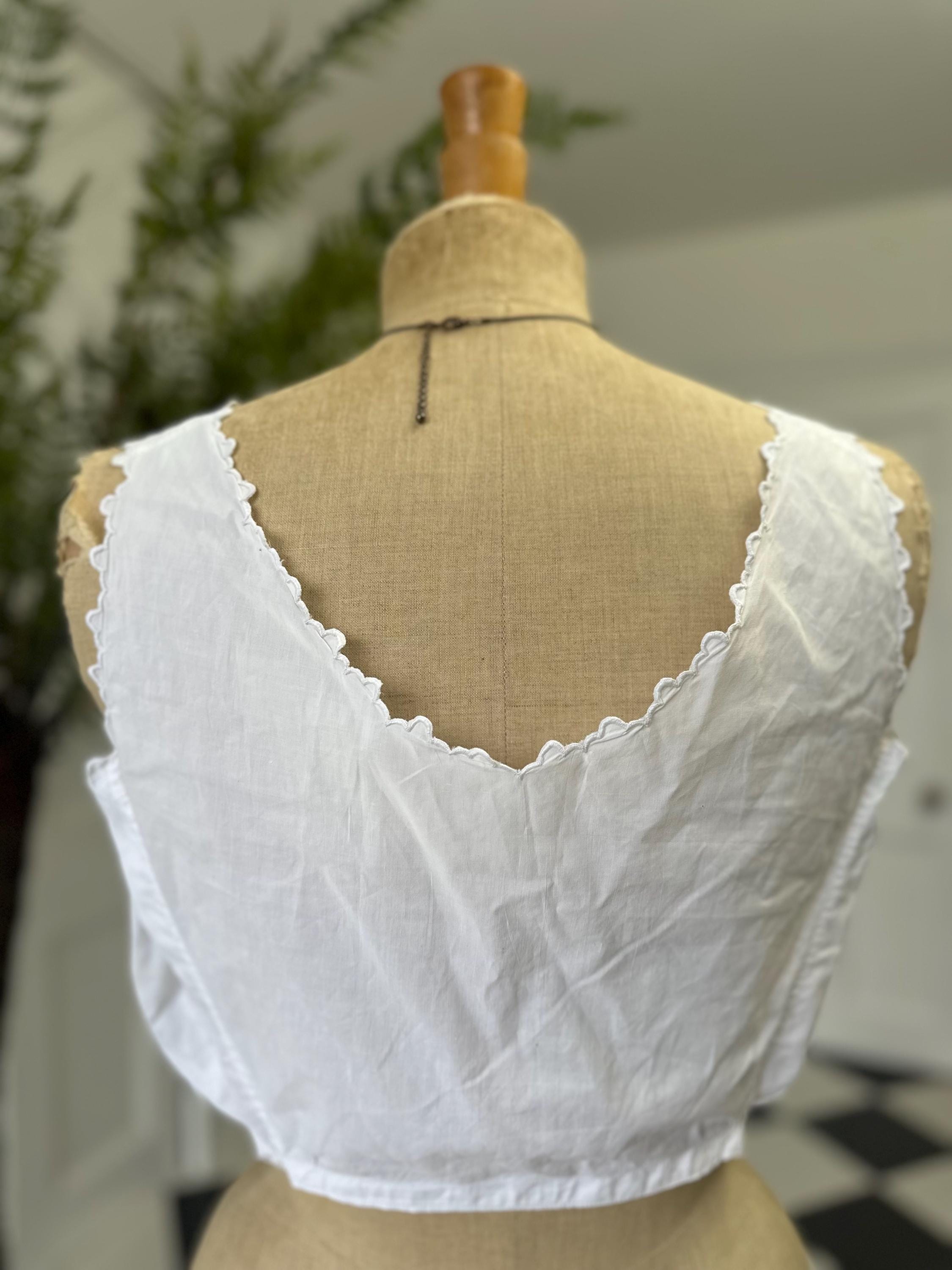 Elegant Victorian Edwardian Lace and Cotton Corset Cover