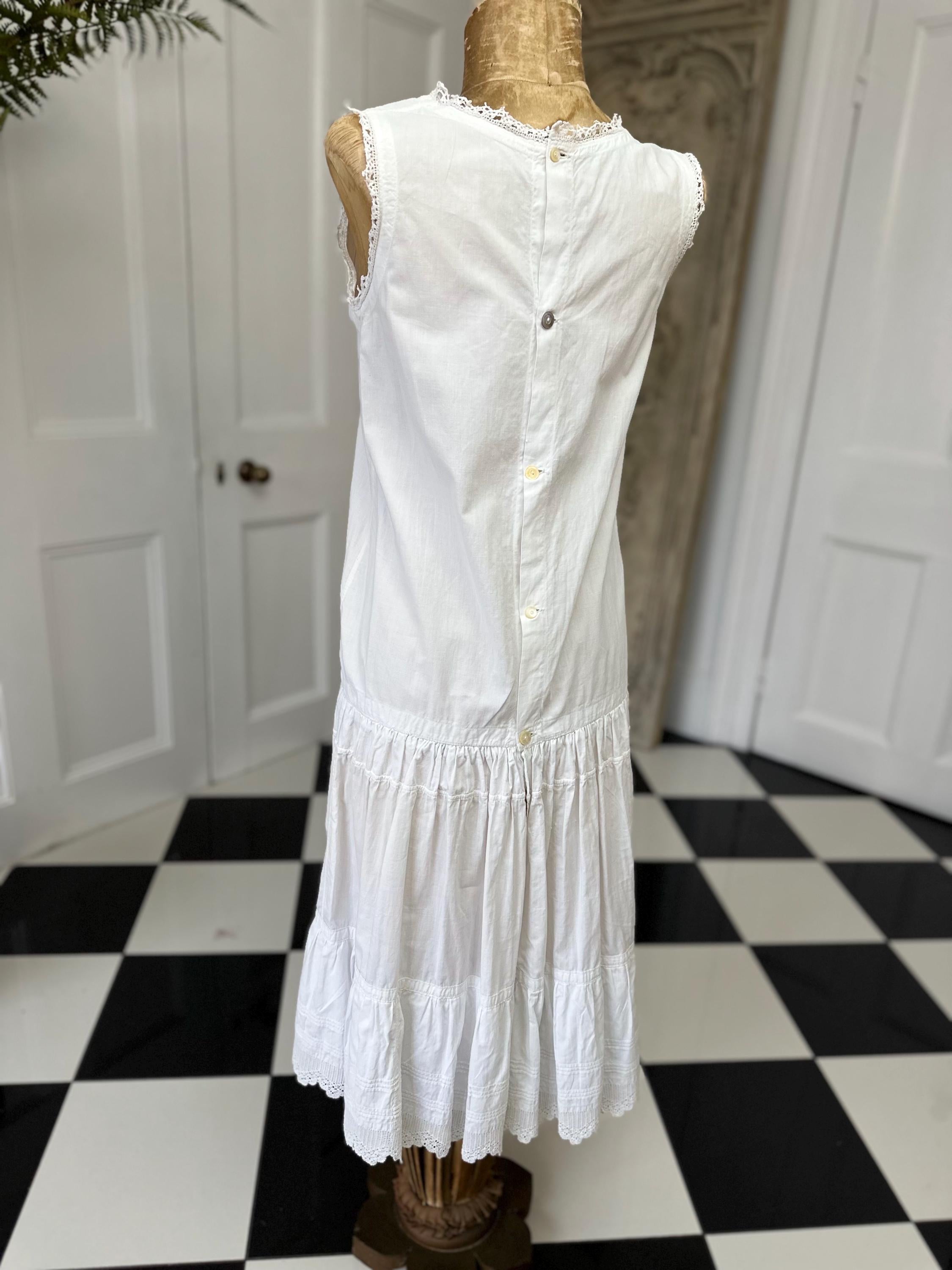 Victorian  Edwardian white under dress with monogram MJ petite in style