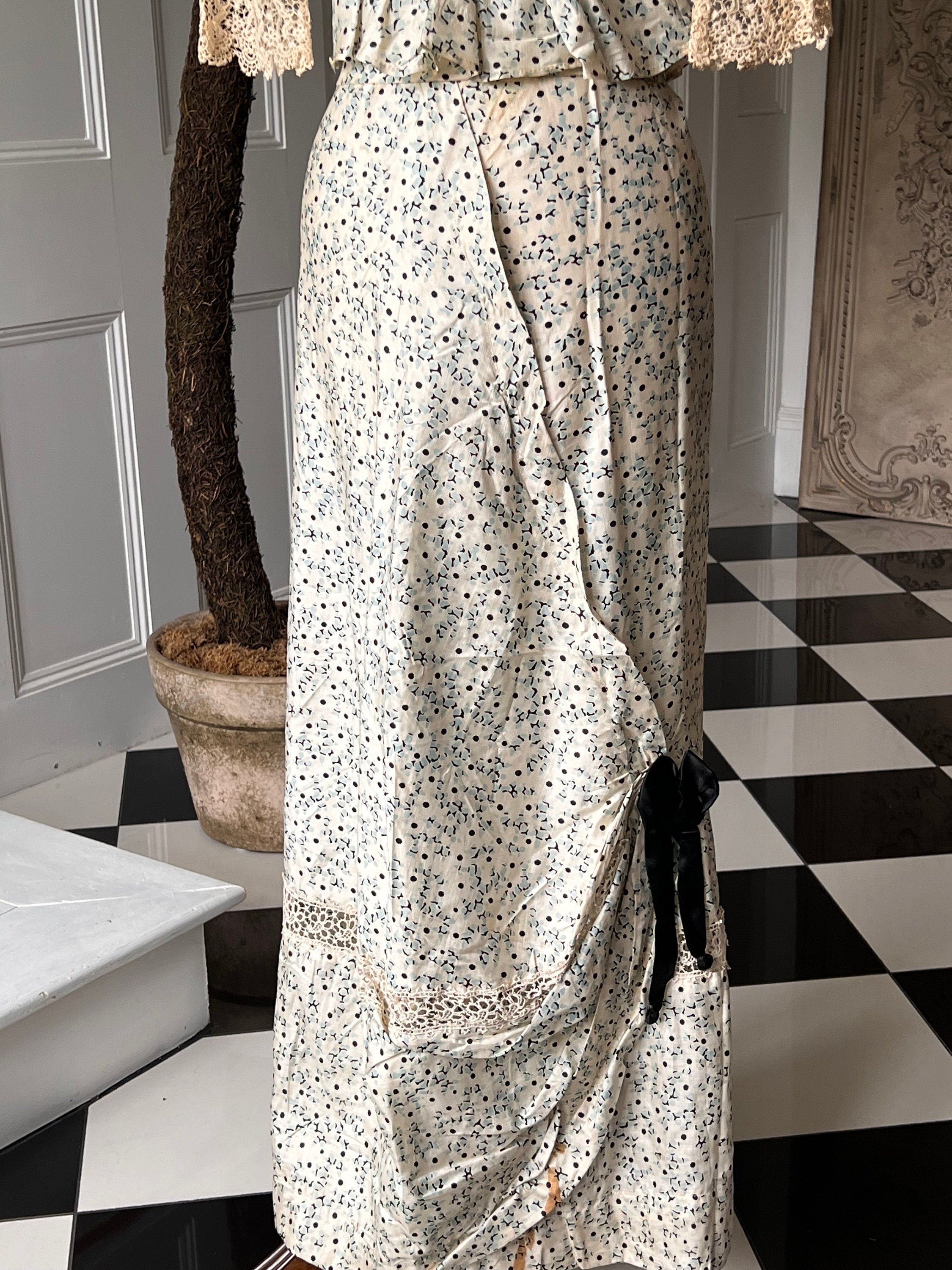 Edwardian Silk Blouse and Skirt Set: Titanic Era, XXS