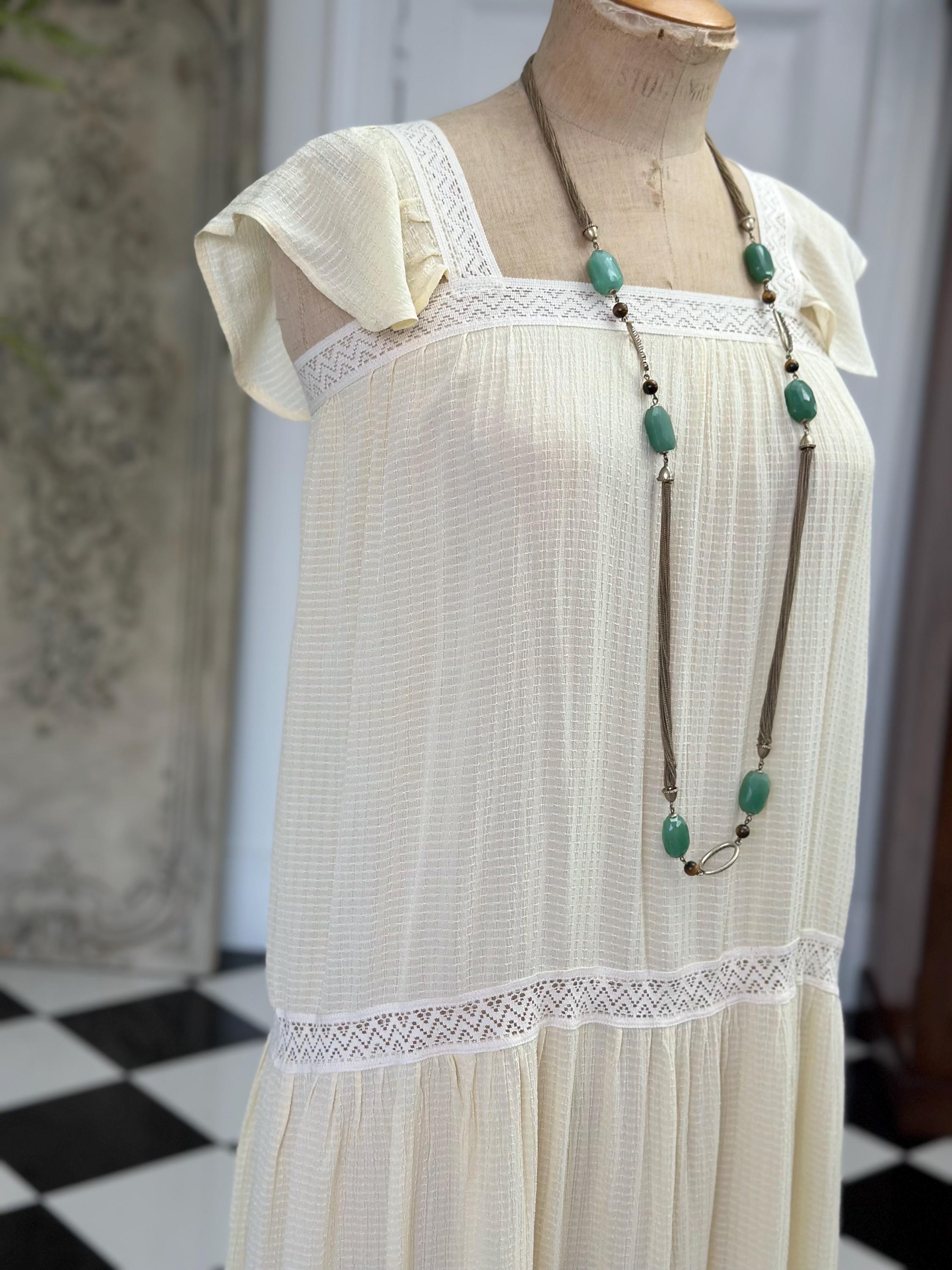 Vintage 1970s Cream Dress