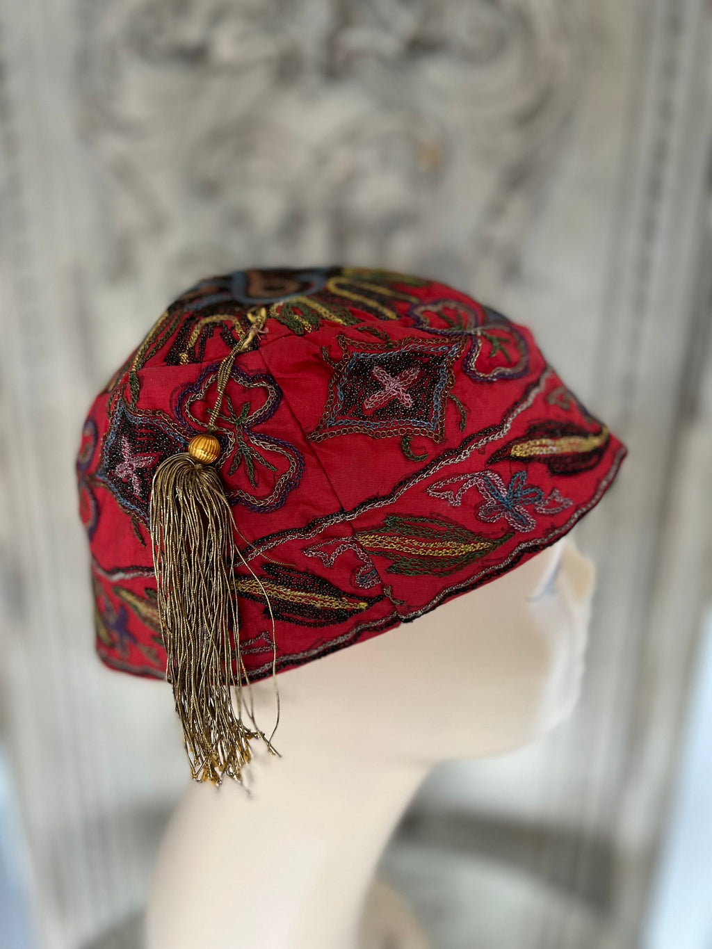 Antique Ottoman embroidered smokers hat and Ottoman  purse