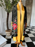 vintage 1930 40s satin kimono with floral embroidery