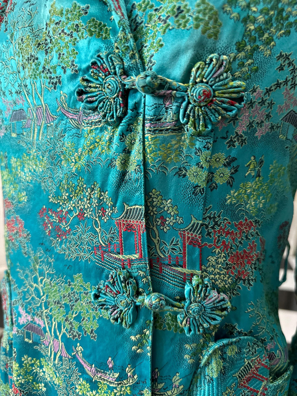 1940s Chinese robe gown coat dress
