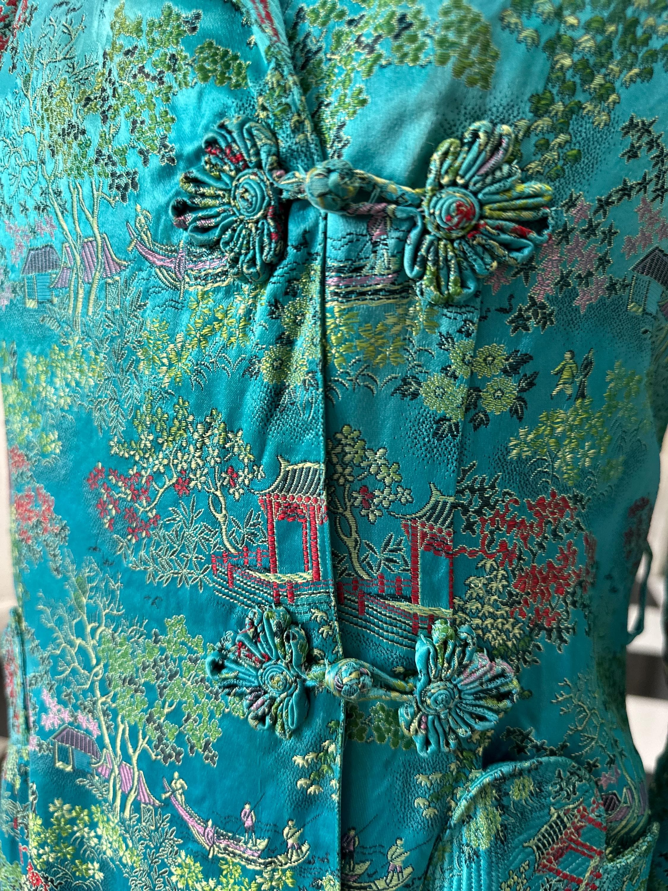 1940s Chinese robe gown coat dress