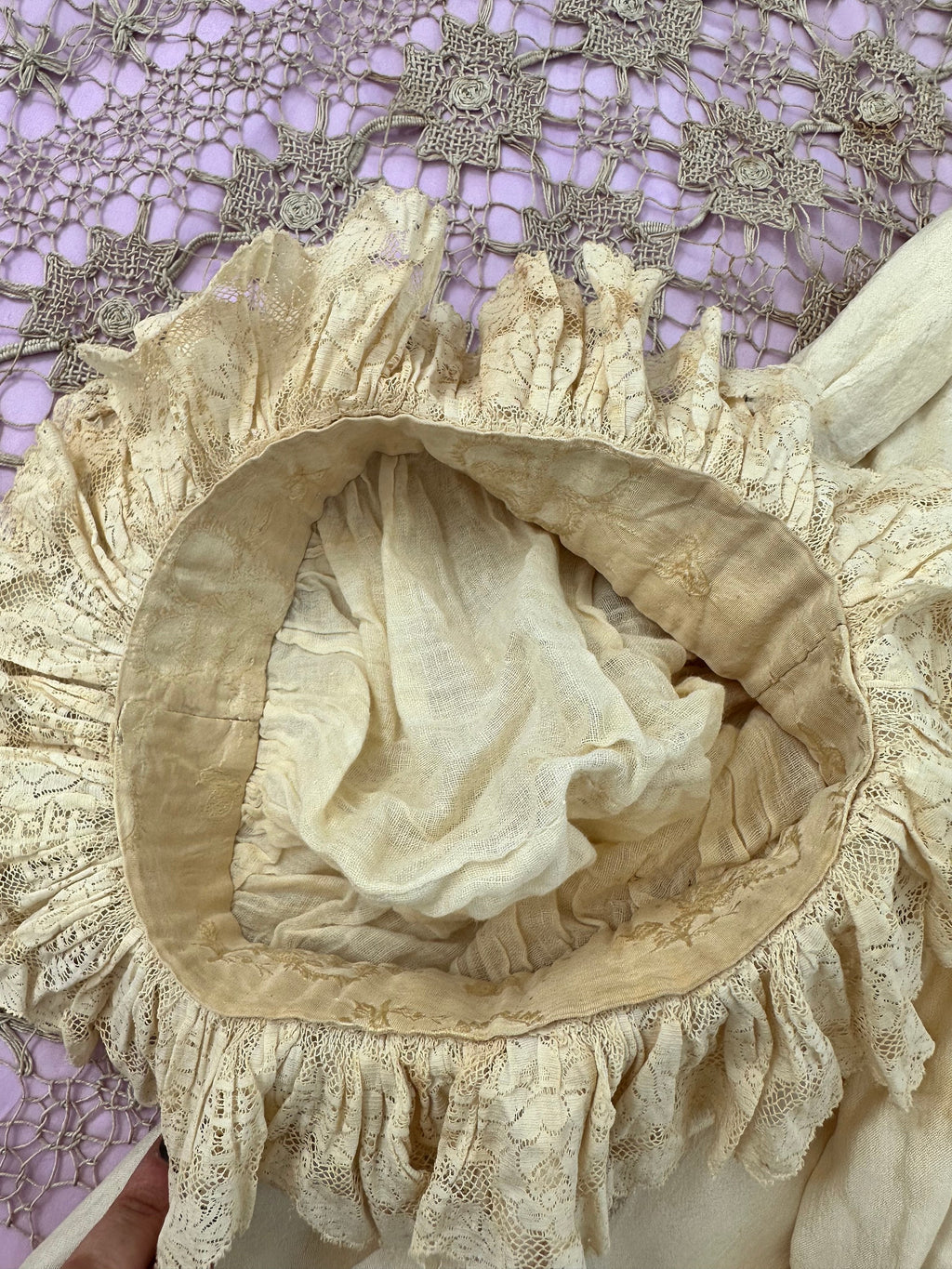 Edwardian 1910s silk little girls dress and bonnet