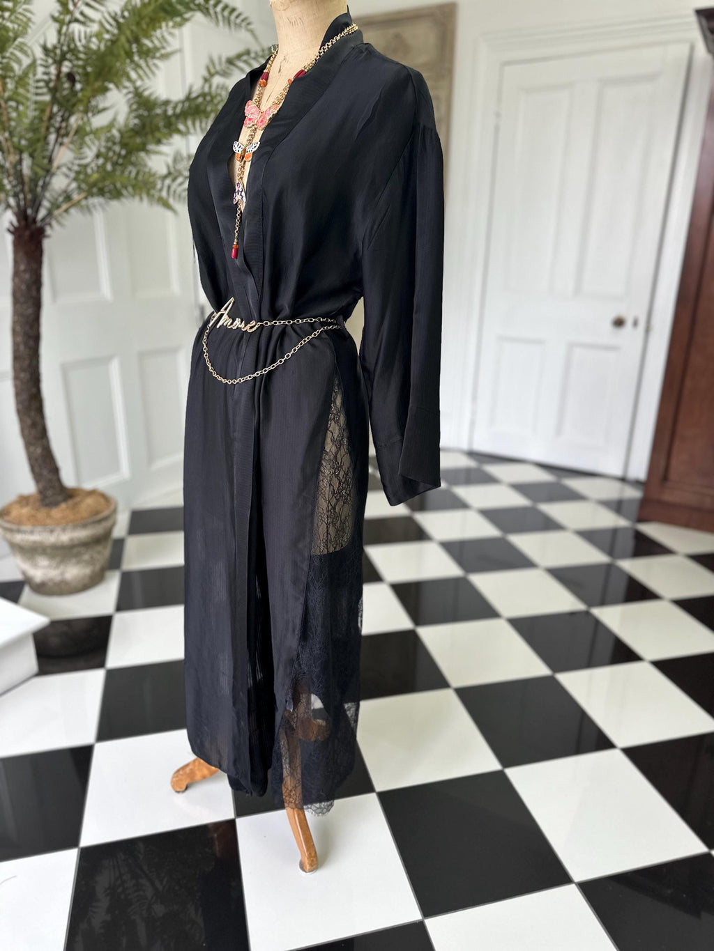 Pierre Cardin luxury lace robe kimono