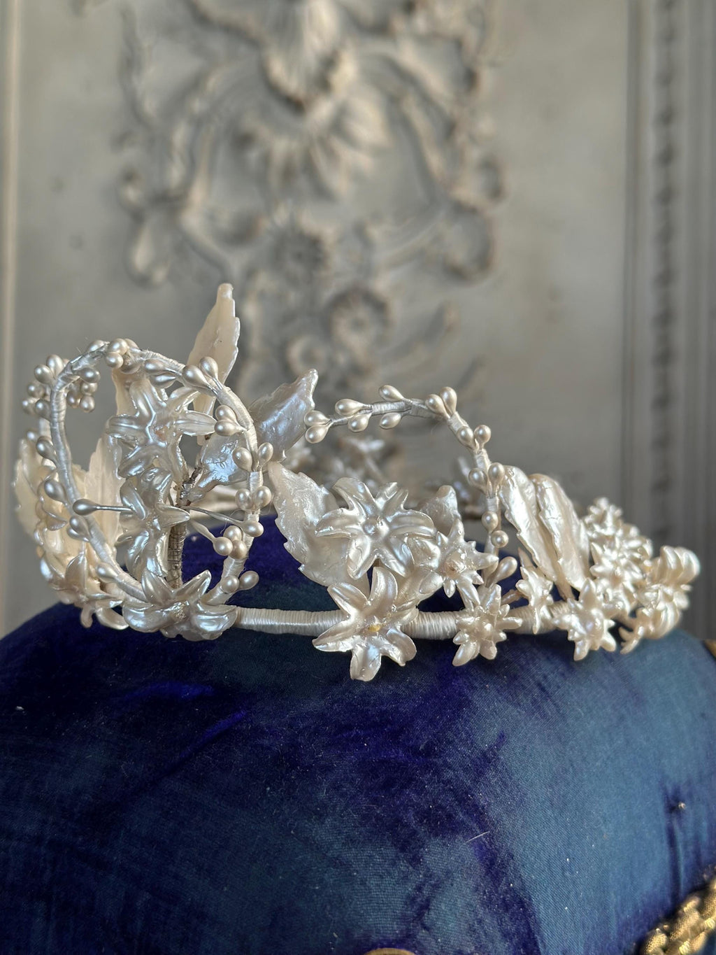 Antique 1940s  Floral Wax Tiara