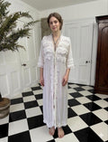 Vintage 1970s White Peignoir with Lace Ruffle and Floral Details