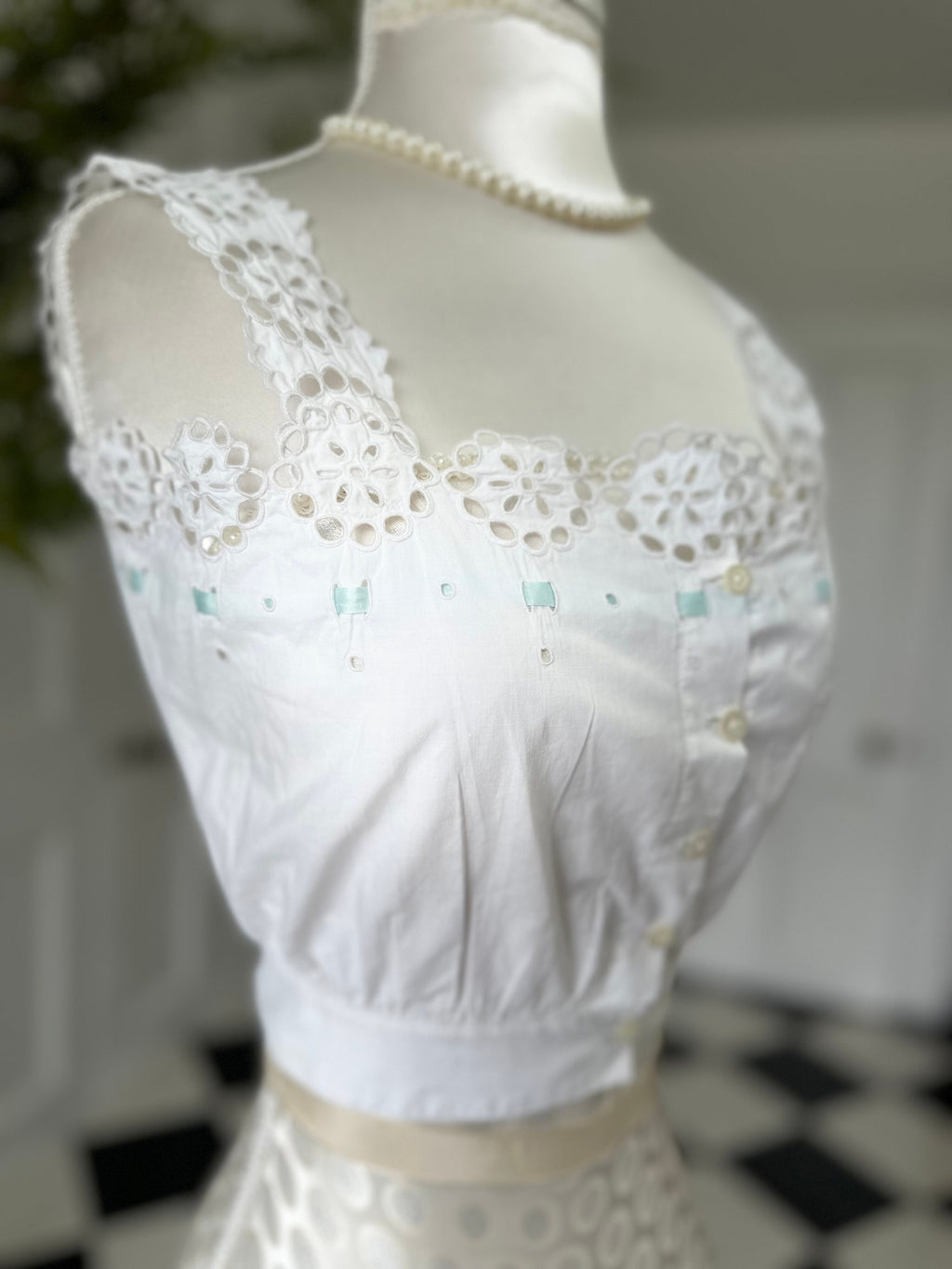 Victorian  Edwardian  white cotton camisole corset cover
