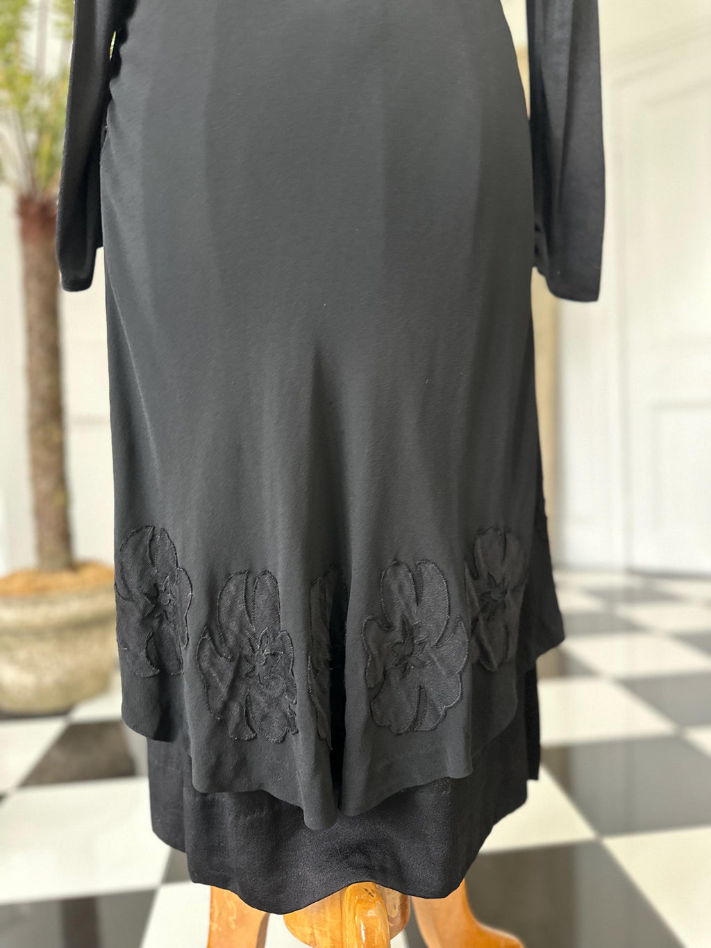 1910s Black silk dress