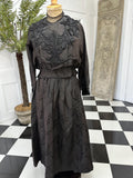 1890s  Victorian black silk embellished bodice and skirt