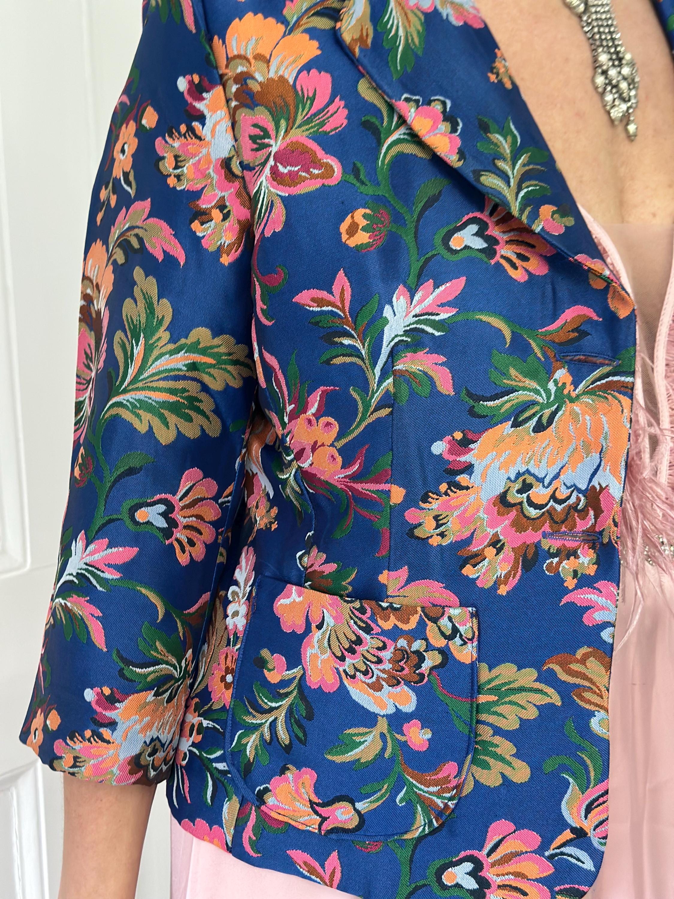 Vintage 1980s early 1990s vibrant cocktail blazer jacket